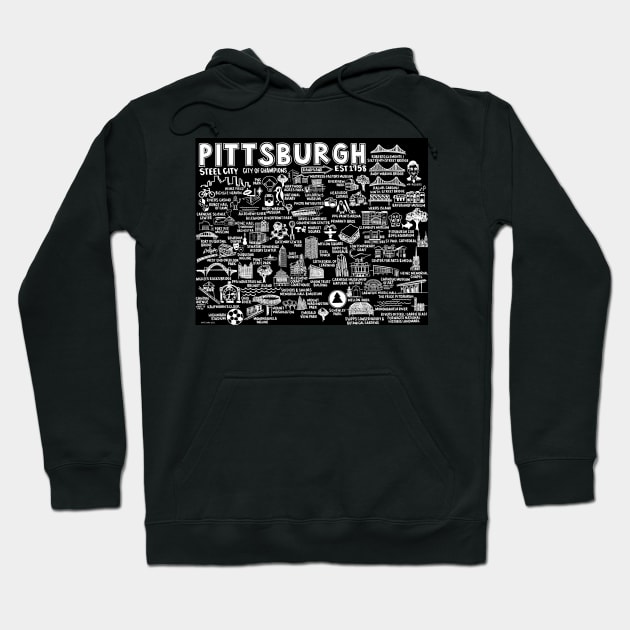 Pittsburgh Map Hoodie by fiberandgloss